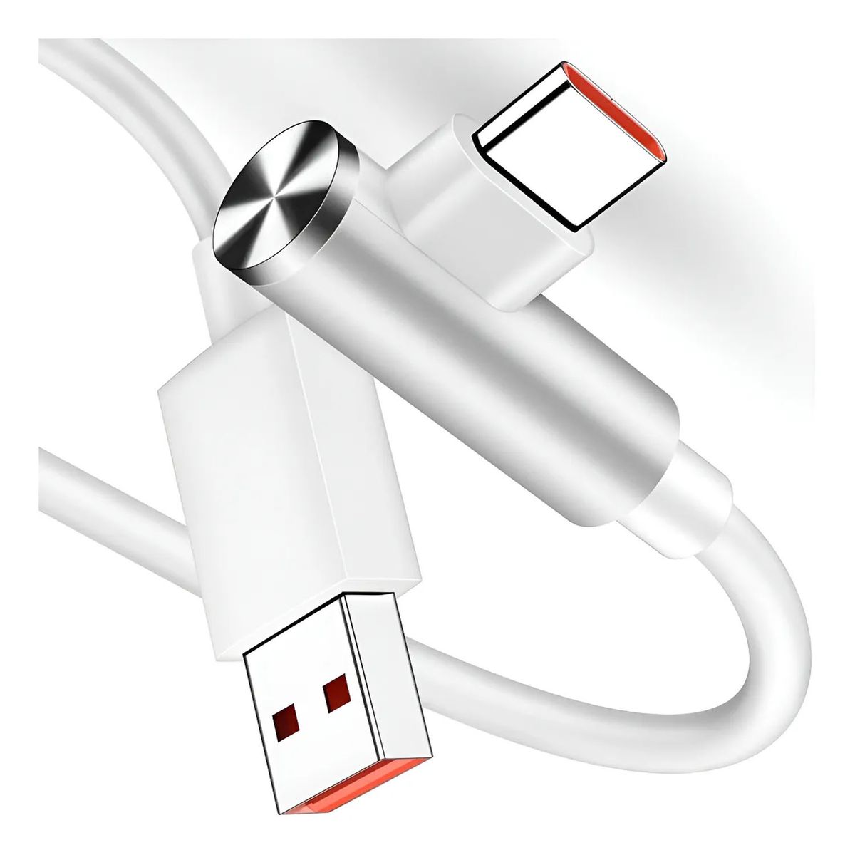 XIAOMI - Cable Tipo C 90° Carga Rápida 6a 33w 67W 120w 180cm Blanco