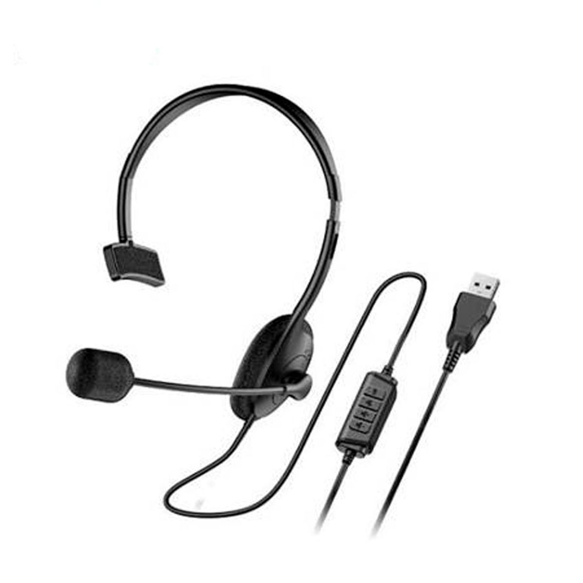 GENIUS - Audífono Mono USB Genius HS-100U con Micrófono Ajustable Negro