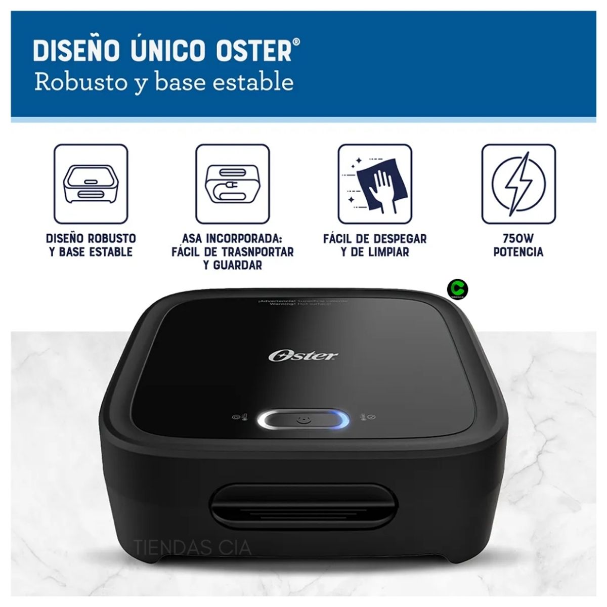 OSTER - Sandwichera Oster® Compacta con Platos Hondos CKSTSM400