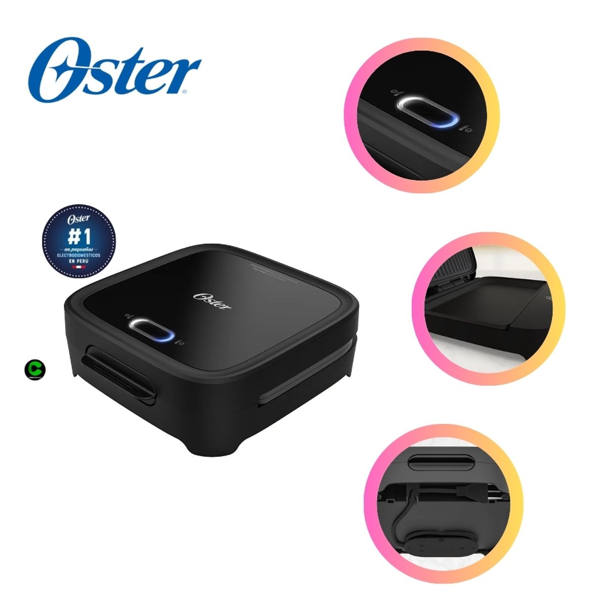 OSTER - Sandwichera Oster® Compacta con Platos Hondos CKSTSM400