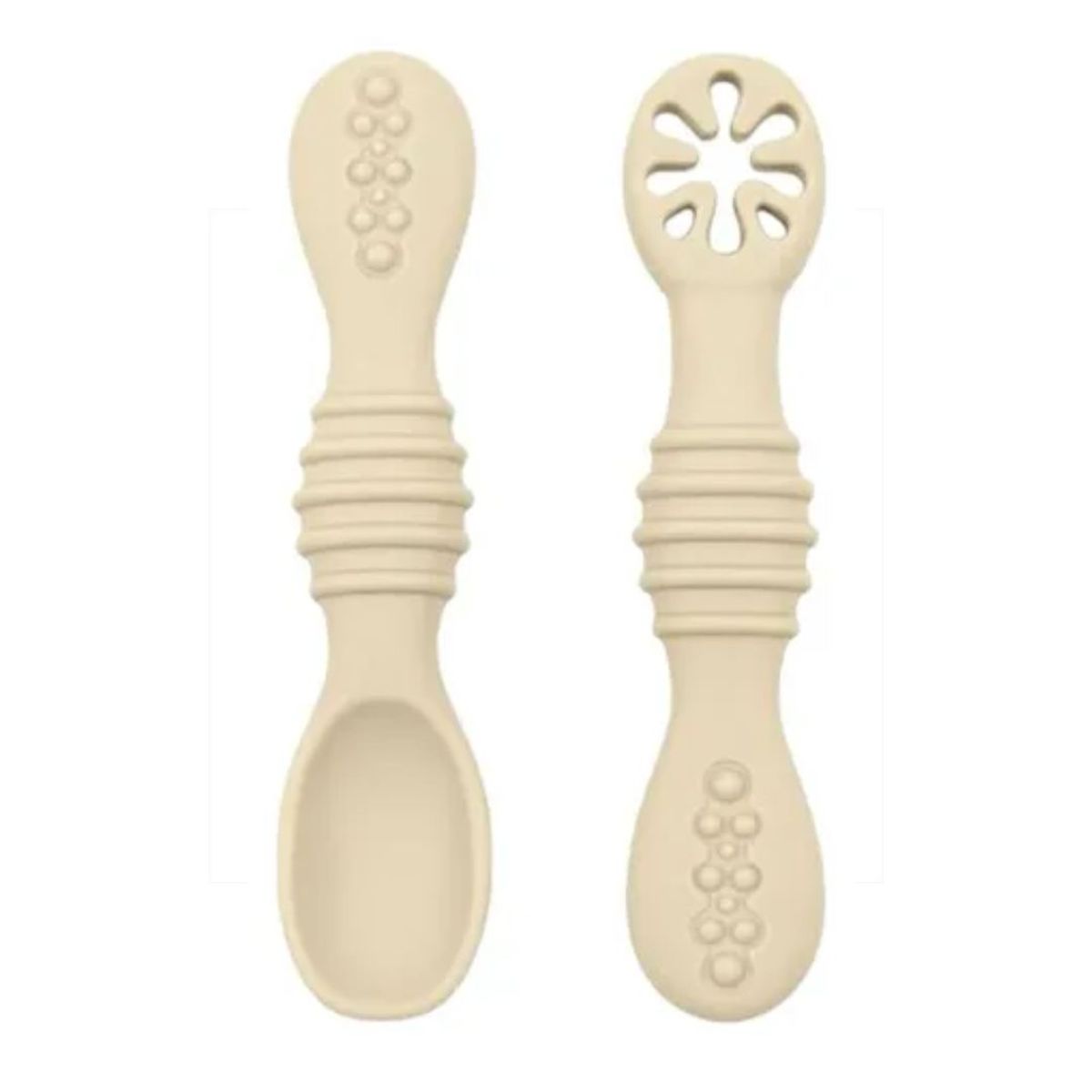 GENERICO - set 2 Pre Cucharas Para Bebes con estuche de silicona niña