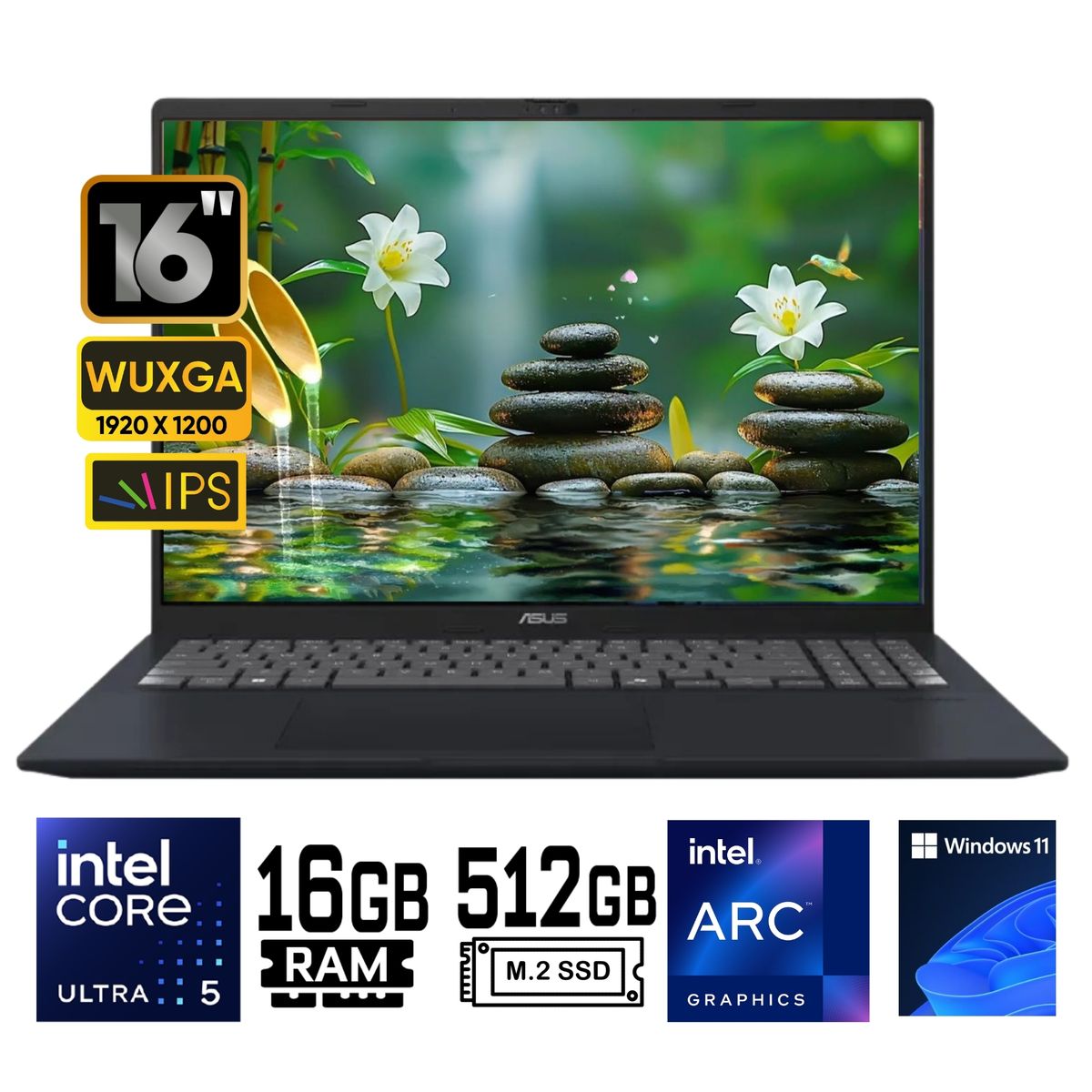 ASUS - Laptop Asus VivoBook 16 X1607CA-MB058 Intel Core Ultra 5-255H Ram 16Gb SSD 512Gb 16" WUXGA Win11