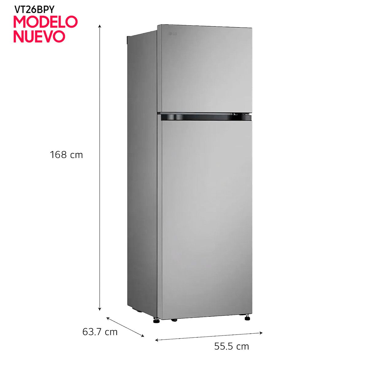LG - Refrigeradora LG 264 LT No frost VT26BPY Plateada