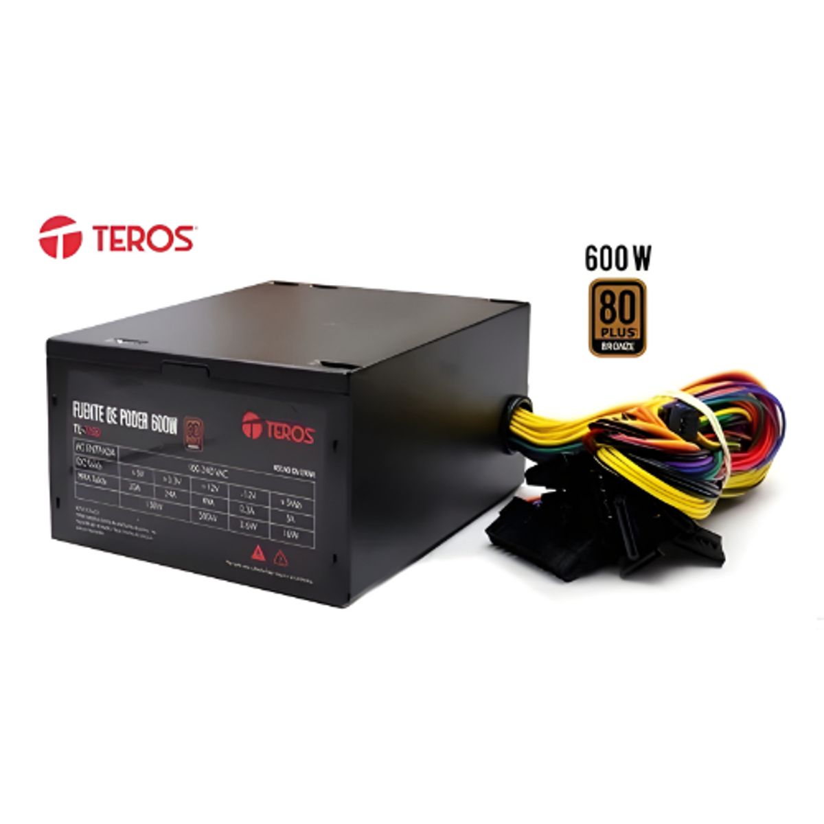 TEROS GAMING - Fuente de poder 600W Teros, Certificación 80 Plus Bronce
