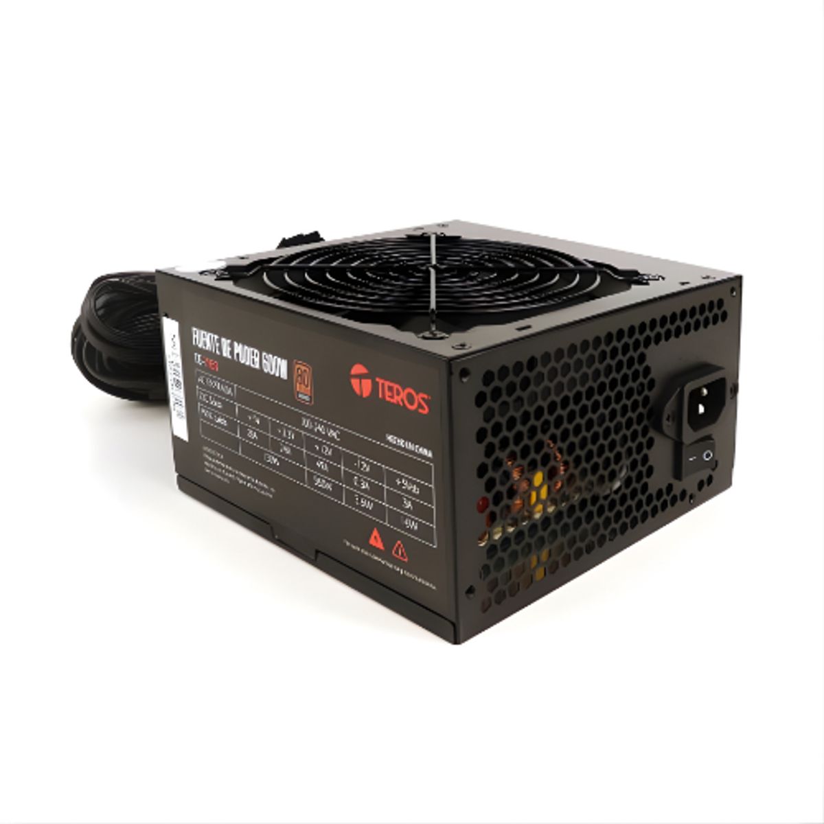TEROS GAMING - Fuente de poder 600W Teros, Certificación 80 Plus Bronce