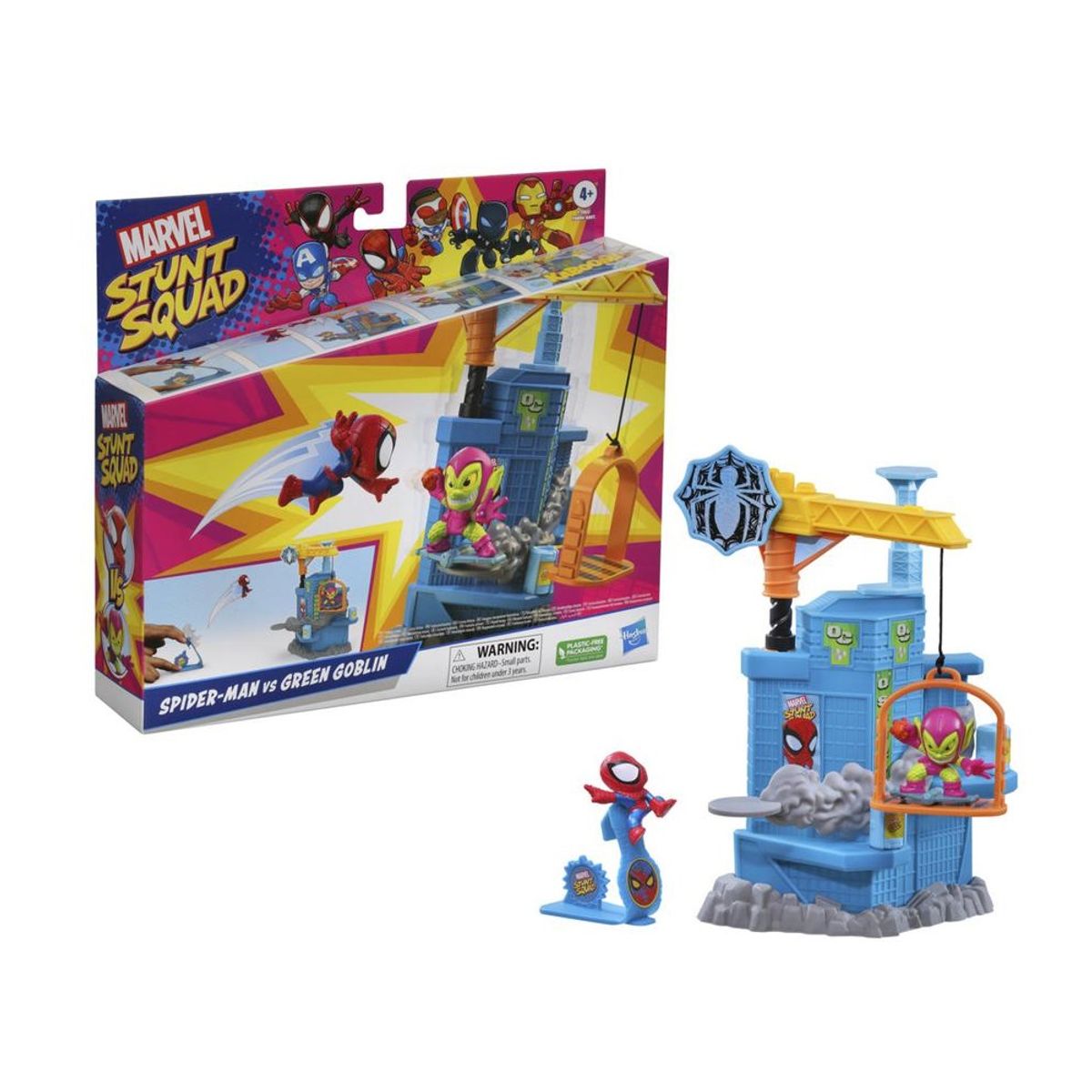 HASBRO - Set Marvel Stunt Squad Crane Smash Spider-Man Vs Duende Verde Hasbro