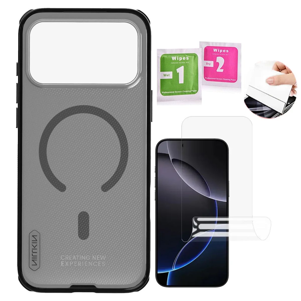 NILLKIN - Funda Magnética Translúcida Nillkin Frosted Shield iPhone 17 Pro Max + Mica Hidrogel HD