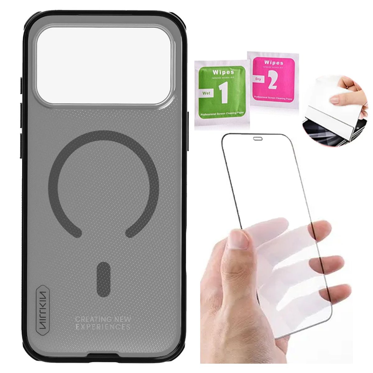 NILLKIN - Funda Magnética Translúcida Nillkin Frosted Shield iPhone 17 Pro Max + Mica de Vidrio Templado