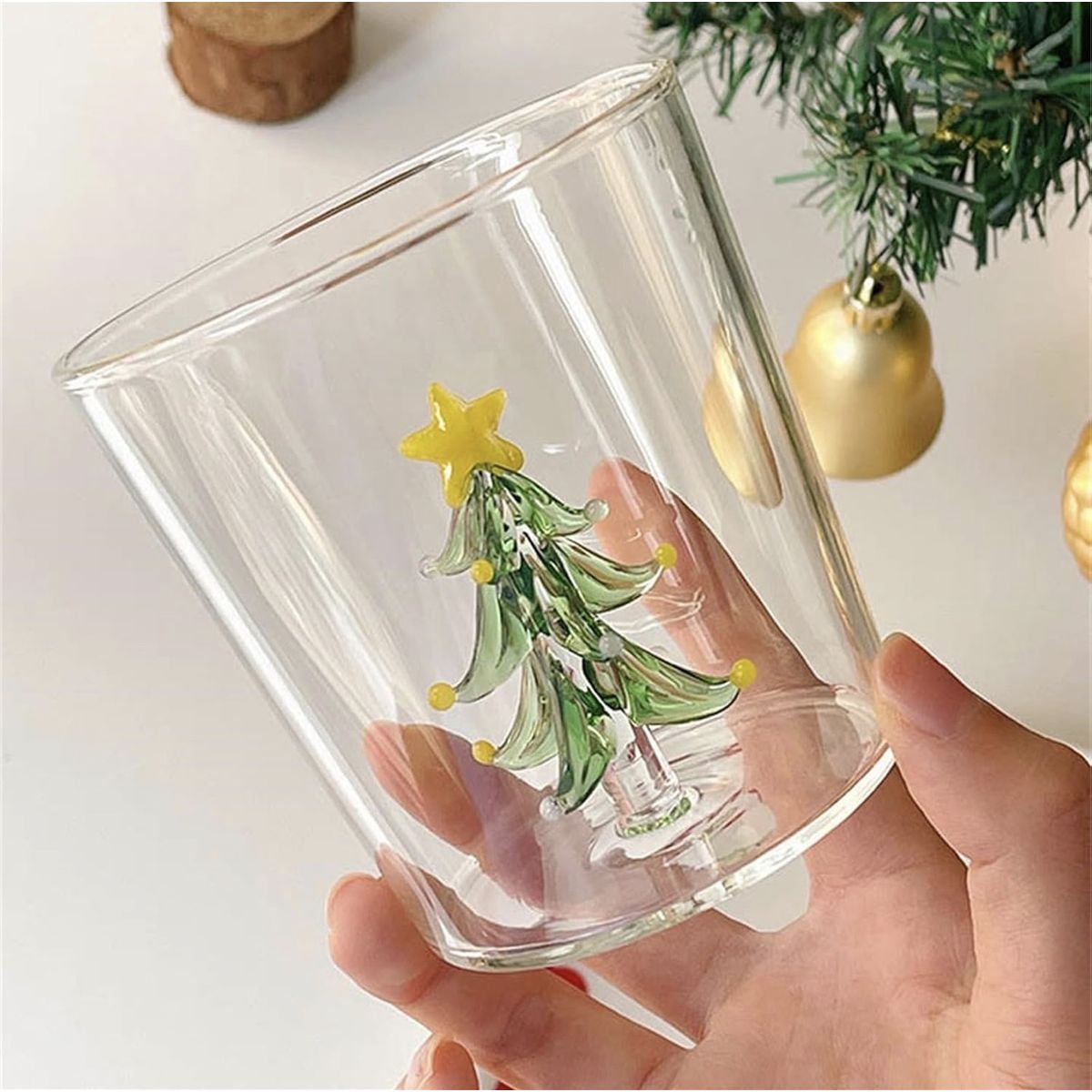 GENERICO - SET 2 VASOS 3D NAVIDAD BOROSILICATO