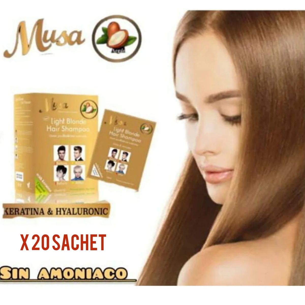MUSA ACCESORIOS - SHAMPOO TINTE MUSA RUBIO CLARO ANTICANAS X20 SACHETS