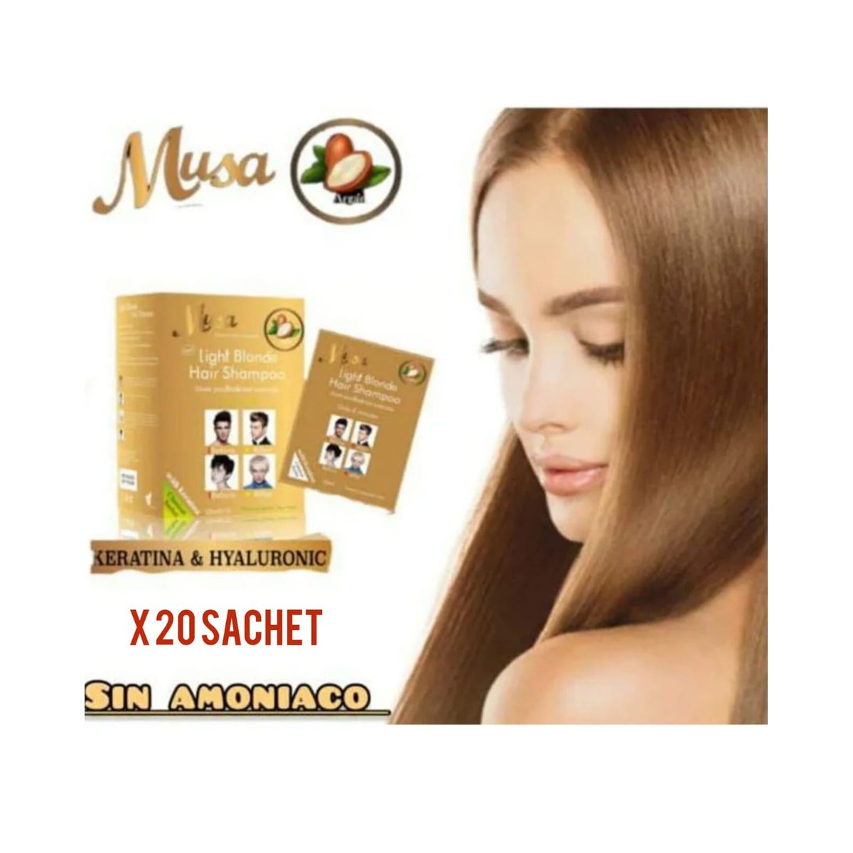 MUSA ACCESORIOS - SHAMPOO TINTE MUSA RUBIO CLARO ANTICANAS X20 SACHETS