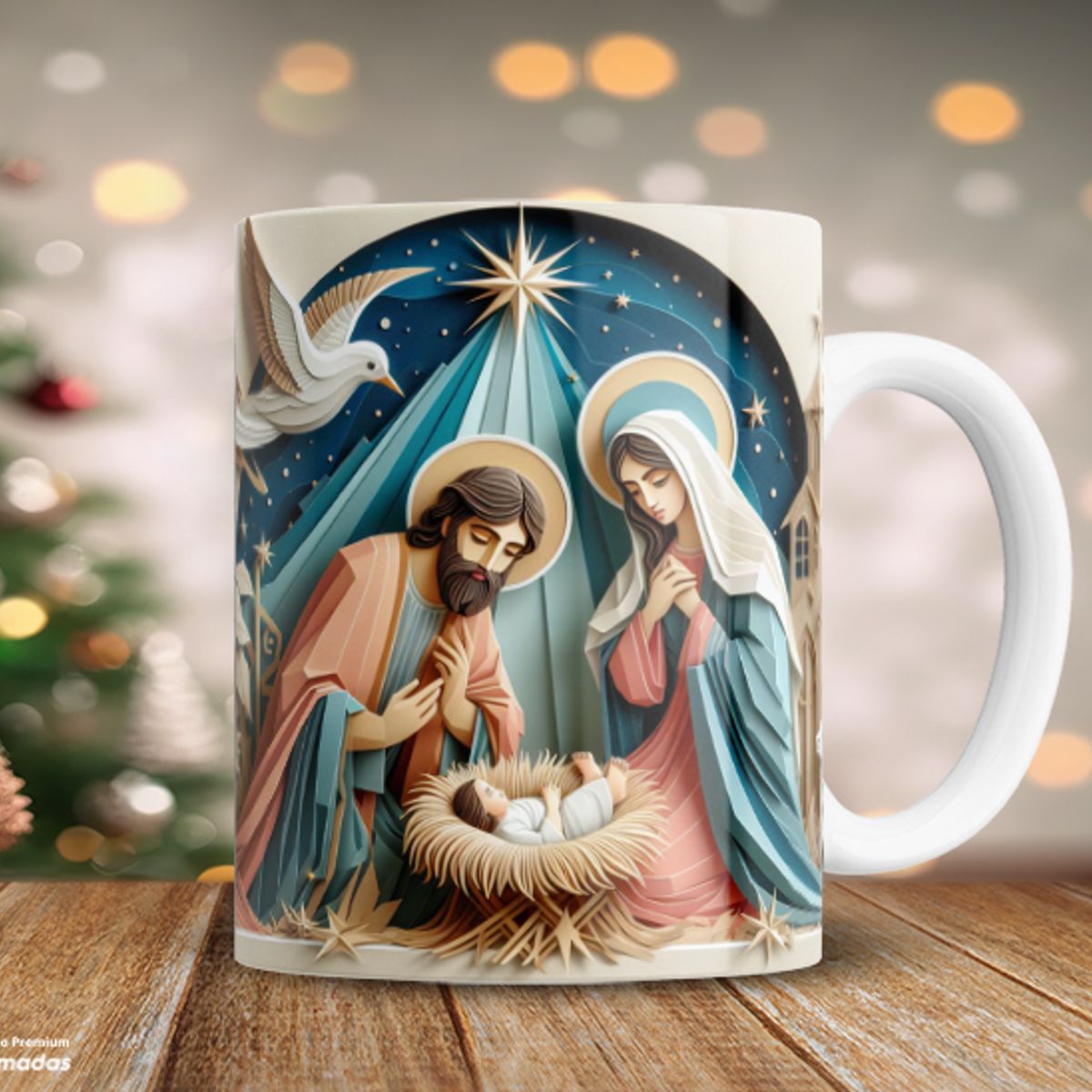 GENERICO - Taza Navideña Nacimiento 2 blanca 11 onzas