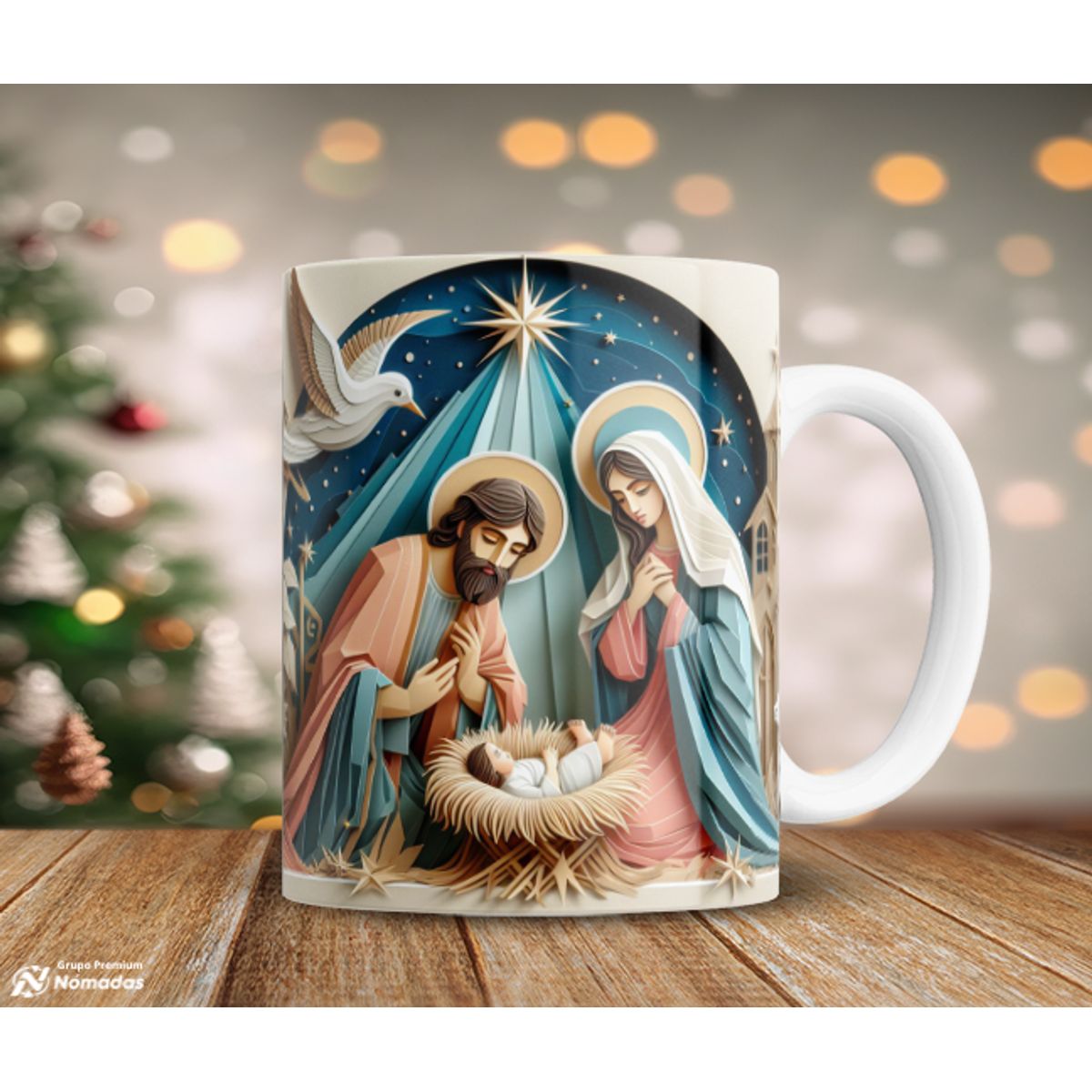 GENERICO - Taza Navideña Nacimiento 2 blanca 11 onzas