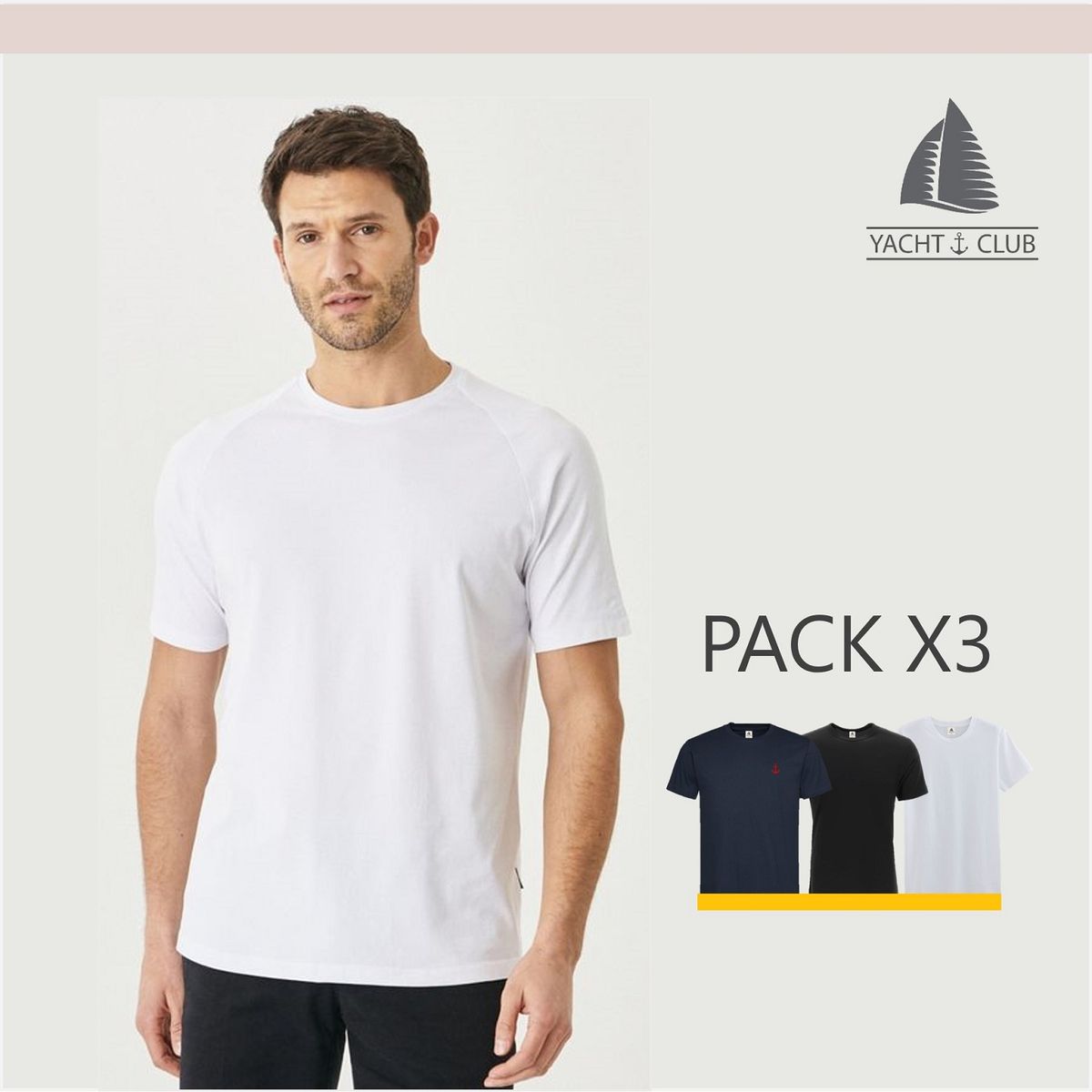 GENERICO - Pack 3 Polos Algodón Hombre Yacht Club