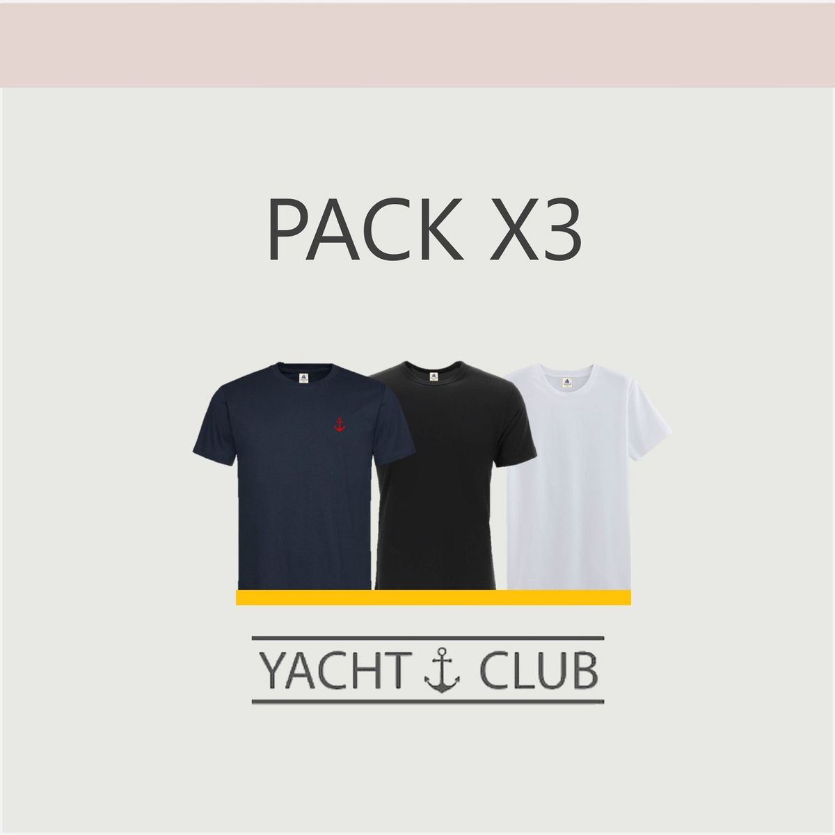 GENERICO - Pack 3 Polos Algodón Hombre Yacht Club