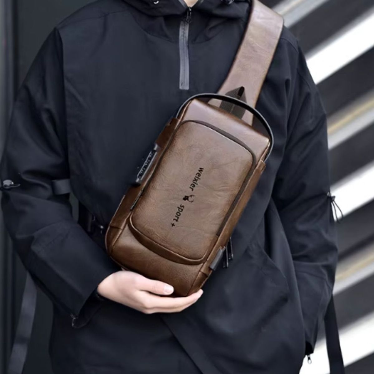 GENERICO - Bolso De Pecho Antirrobo Con Contraseña Para Hombre Bandolera