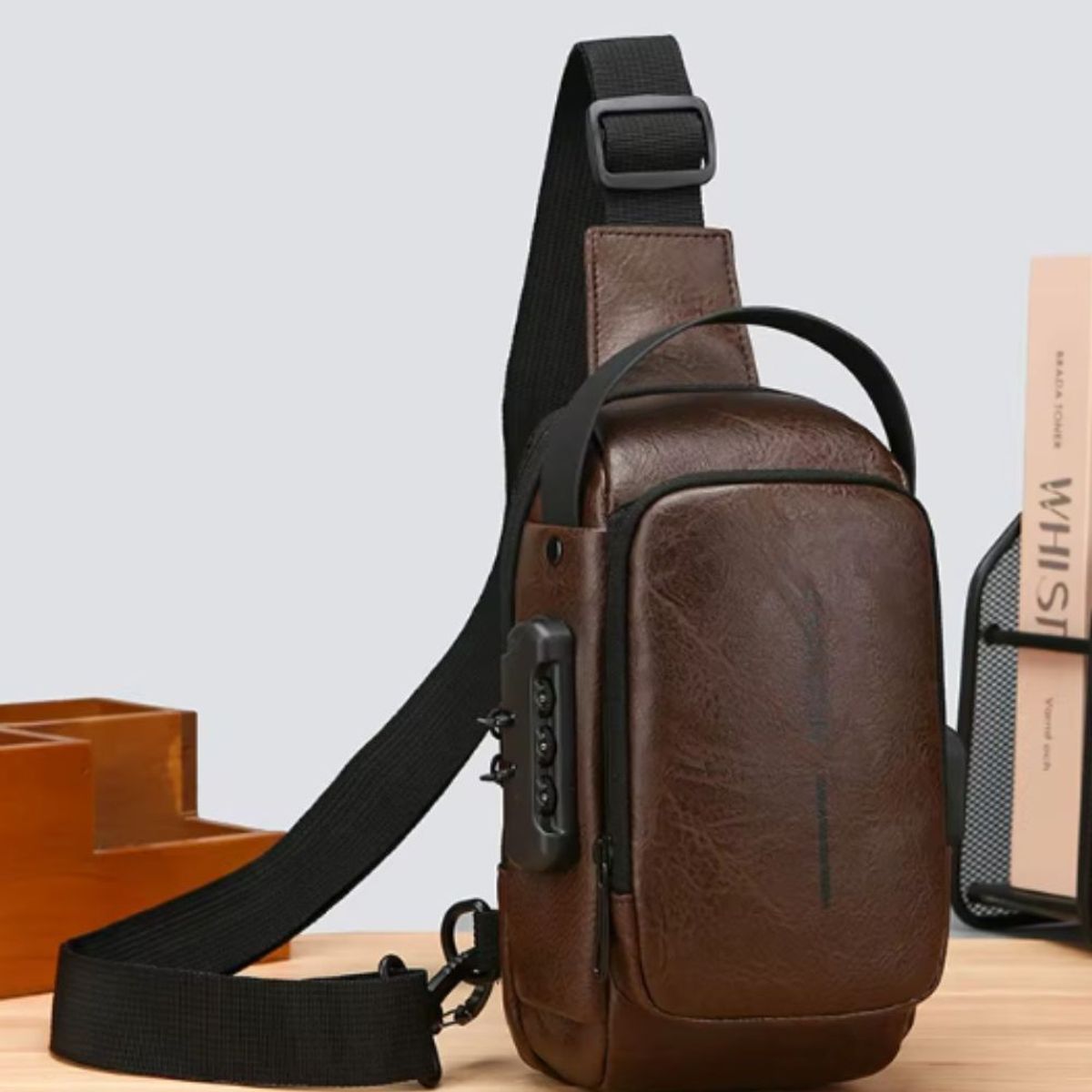 GENERICO - Bolso De Pecho Antirrobo Con Contraseña Para Hombre Bandolera