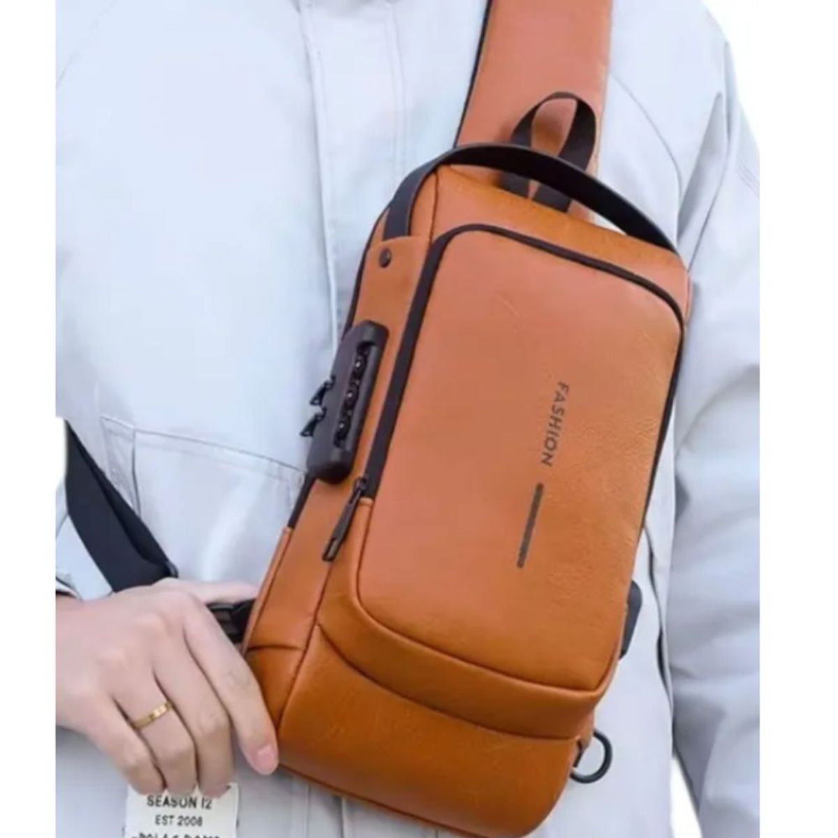 GENERICO - Bolso De Pecho Antirrobo Con Contraseña Para Hombre Bandolera