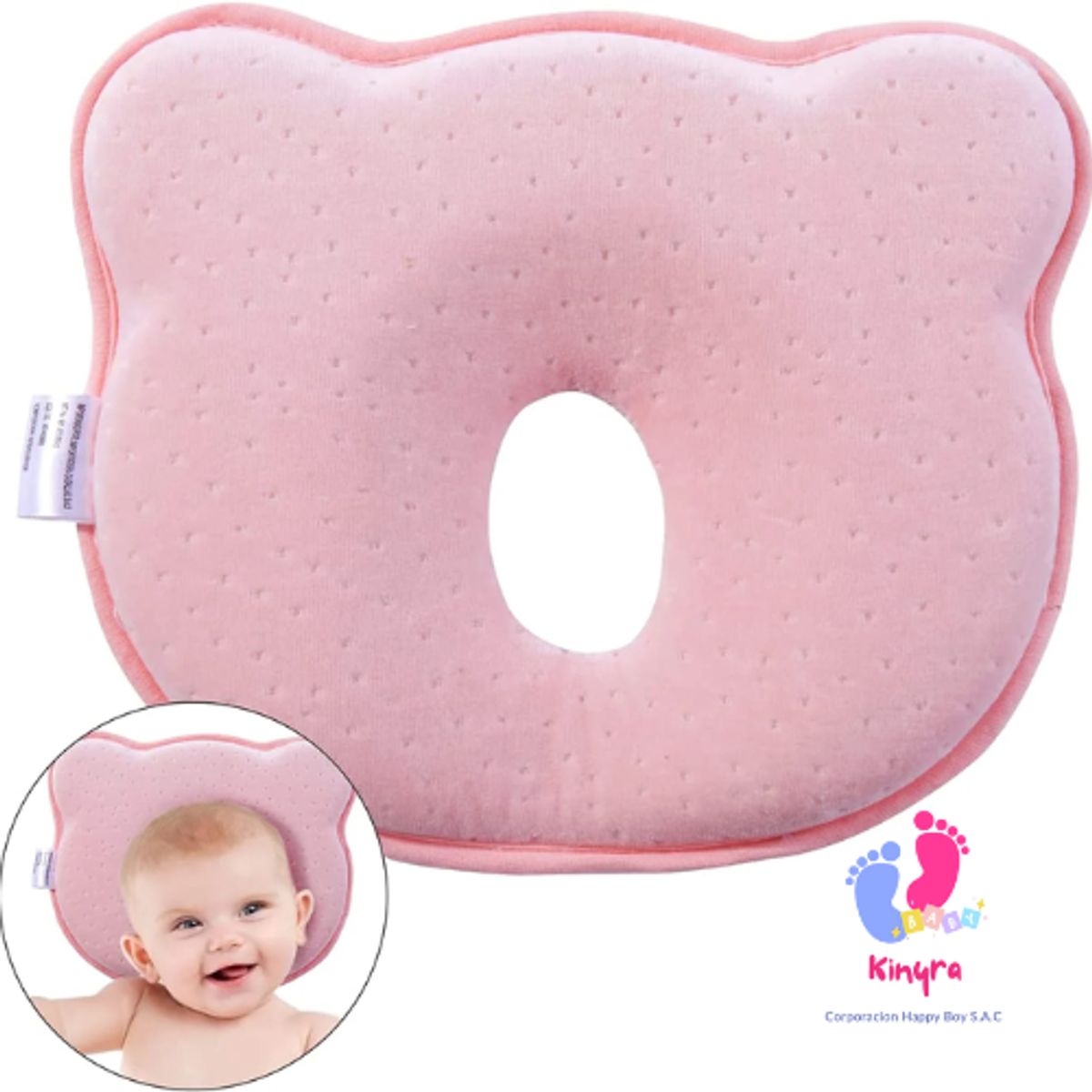 NO LOGO - ALMOHADA ANTI CABEZA PLANA PARA BEBES NIÑA