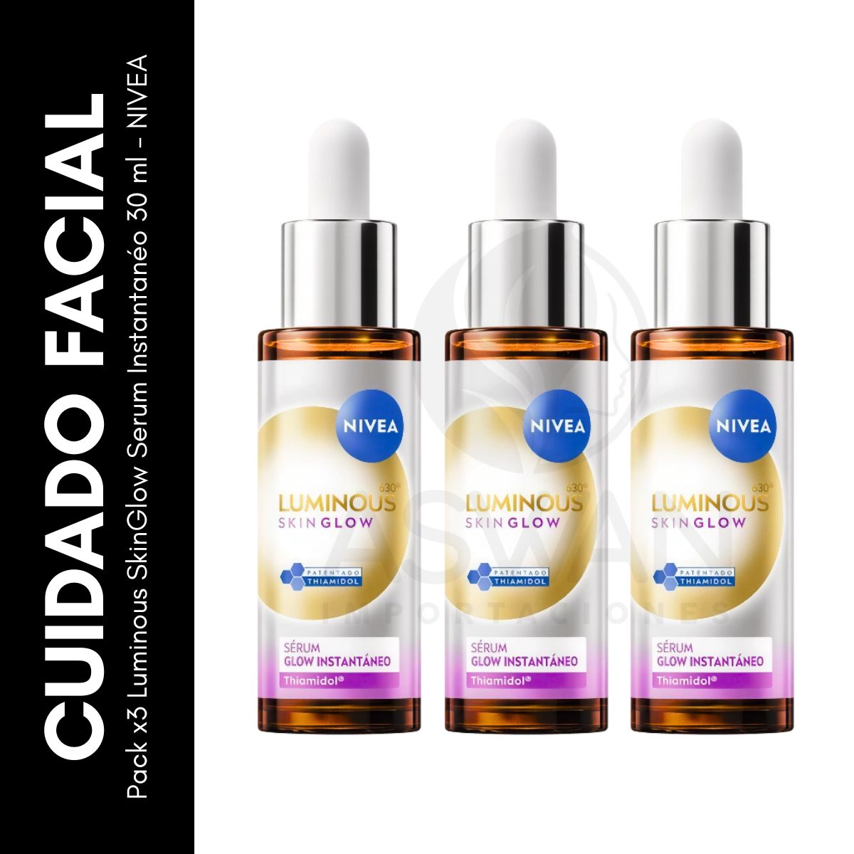 GENERICO - Pack x3 Luminous SkinGlow Serum Instantanéo 30 ml - NIVEA