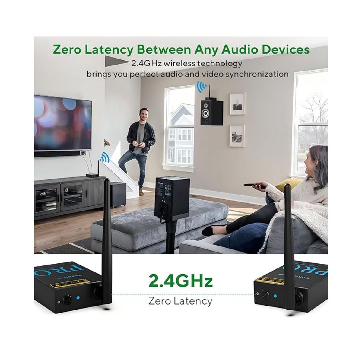 GENERICO - Transmisor y receptor de audio inalámbrico de 2.4 GHz