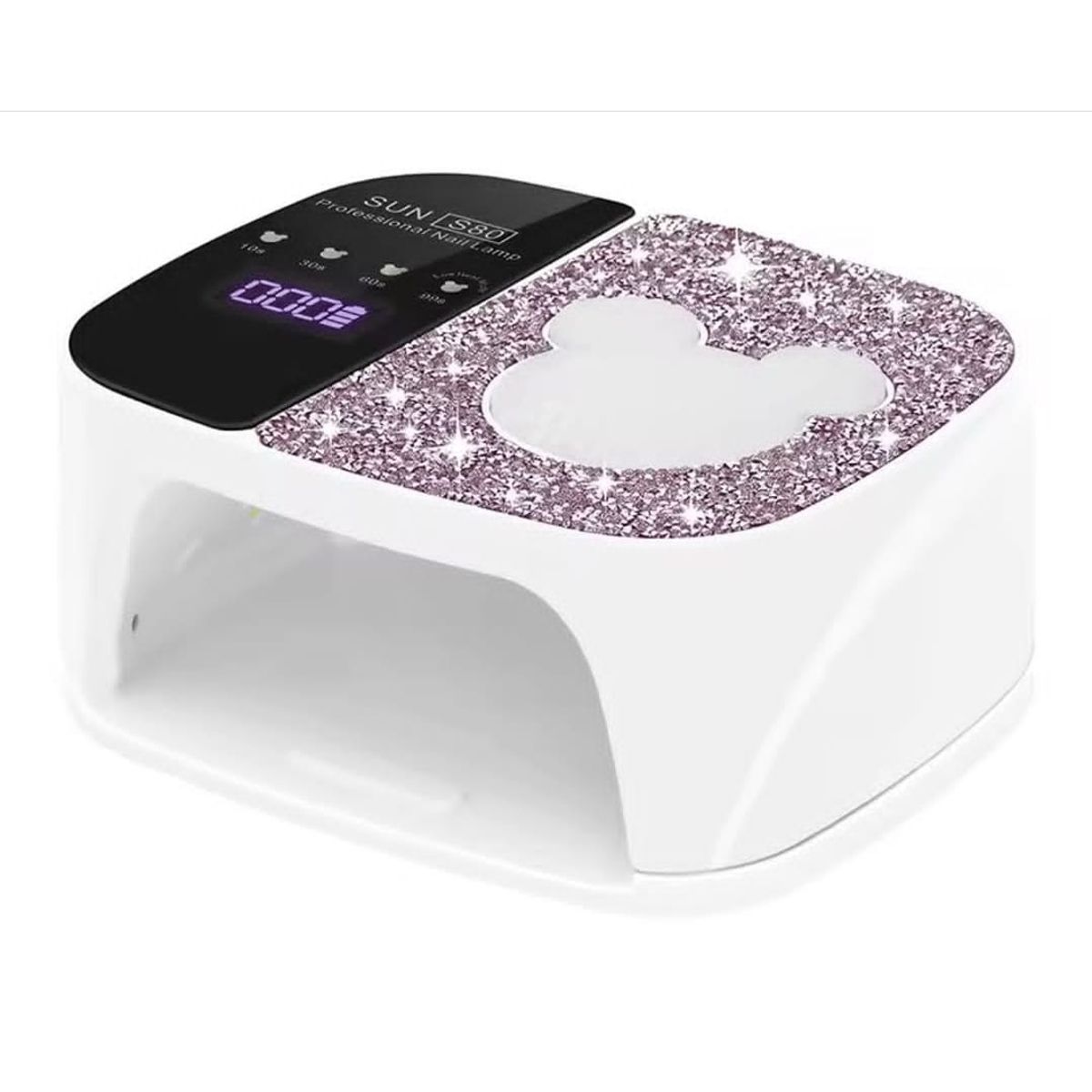 GENERICO - NAIL LAMPARA LED UV PARA UÑAS  SUN S80 DE 168W RECARGABLE ROSA O NEGRO