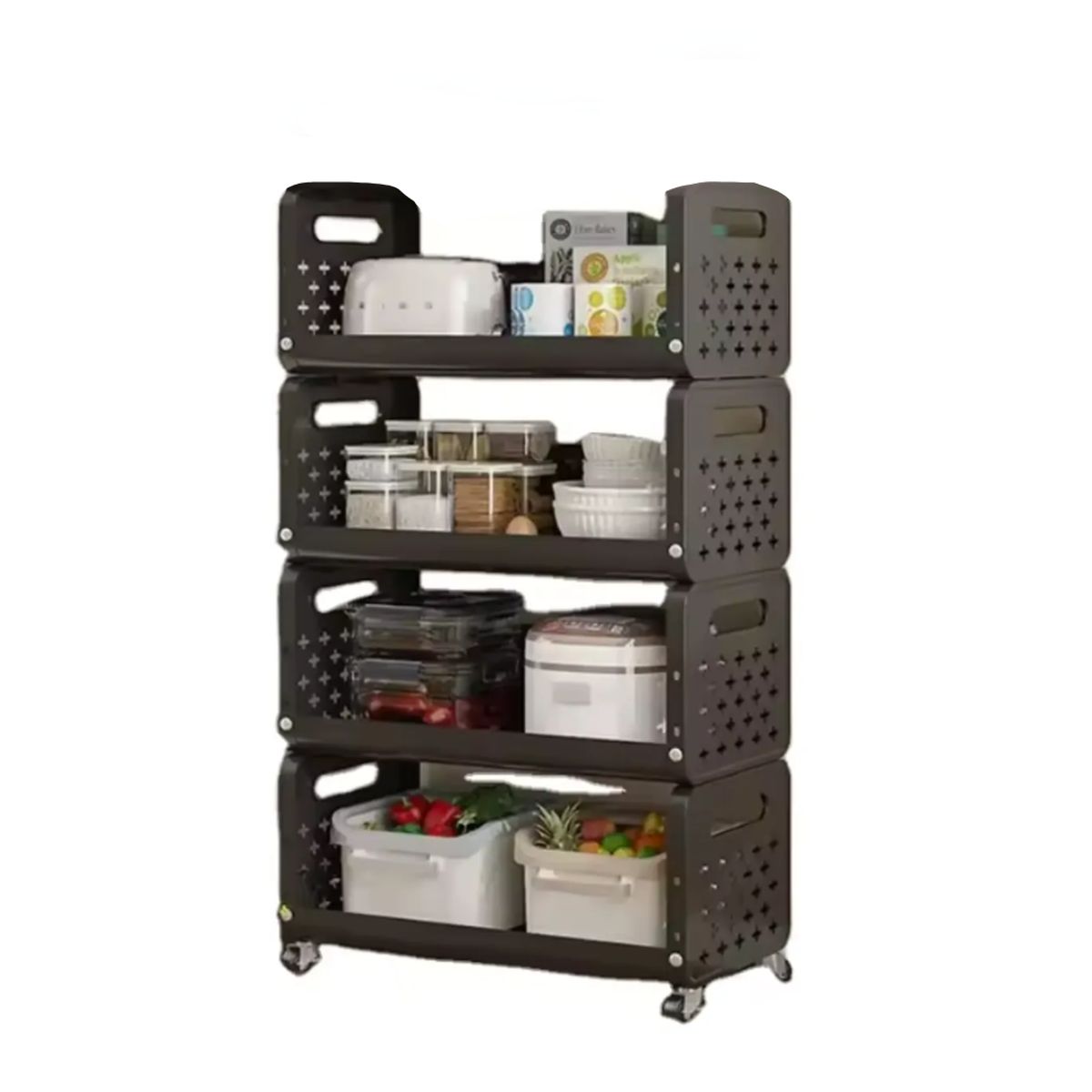 INSPIRA MARKET - Estante Carrito para Almacenamiento 4 Niveles Multiusos