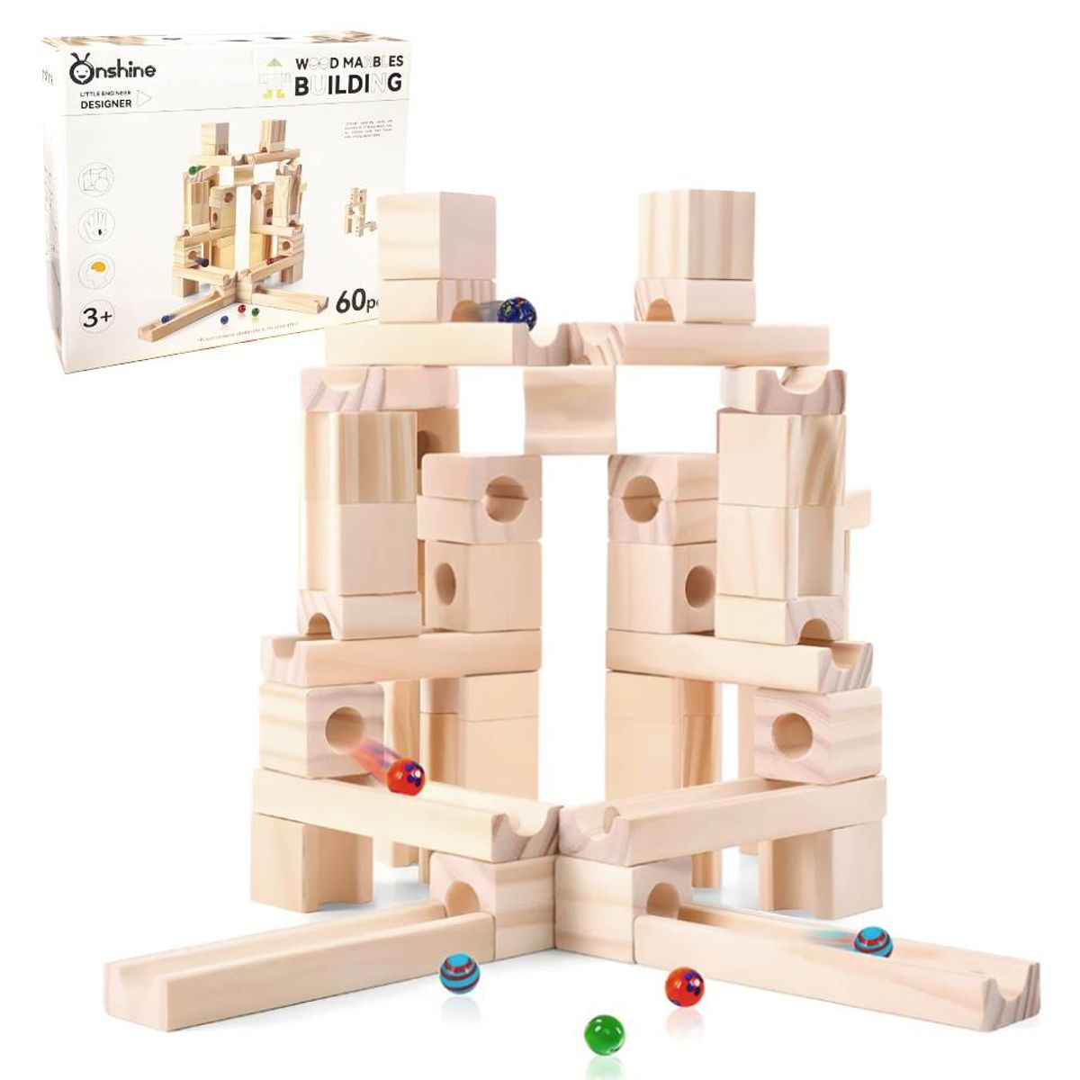 GENERICO - Multicircuito Didáctico de Canicas 60 Piezas