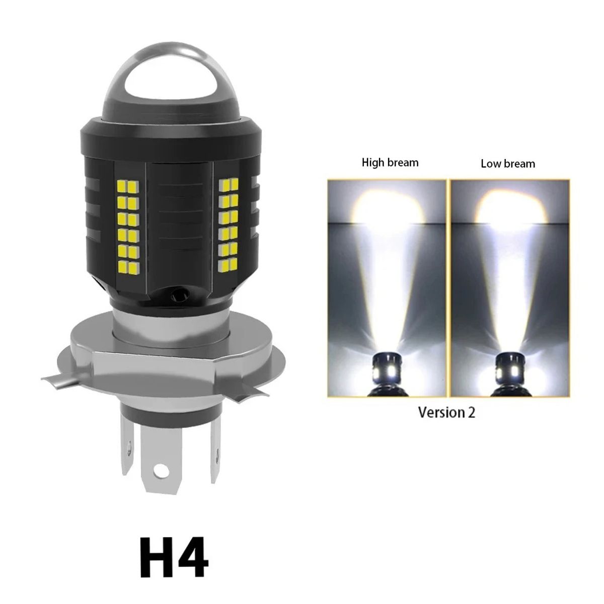 GENERICO - Foco Led H4 Motocicleta Ultra Lupa potente Luz Blanco 1pcs