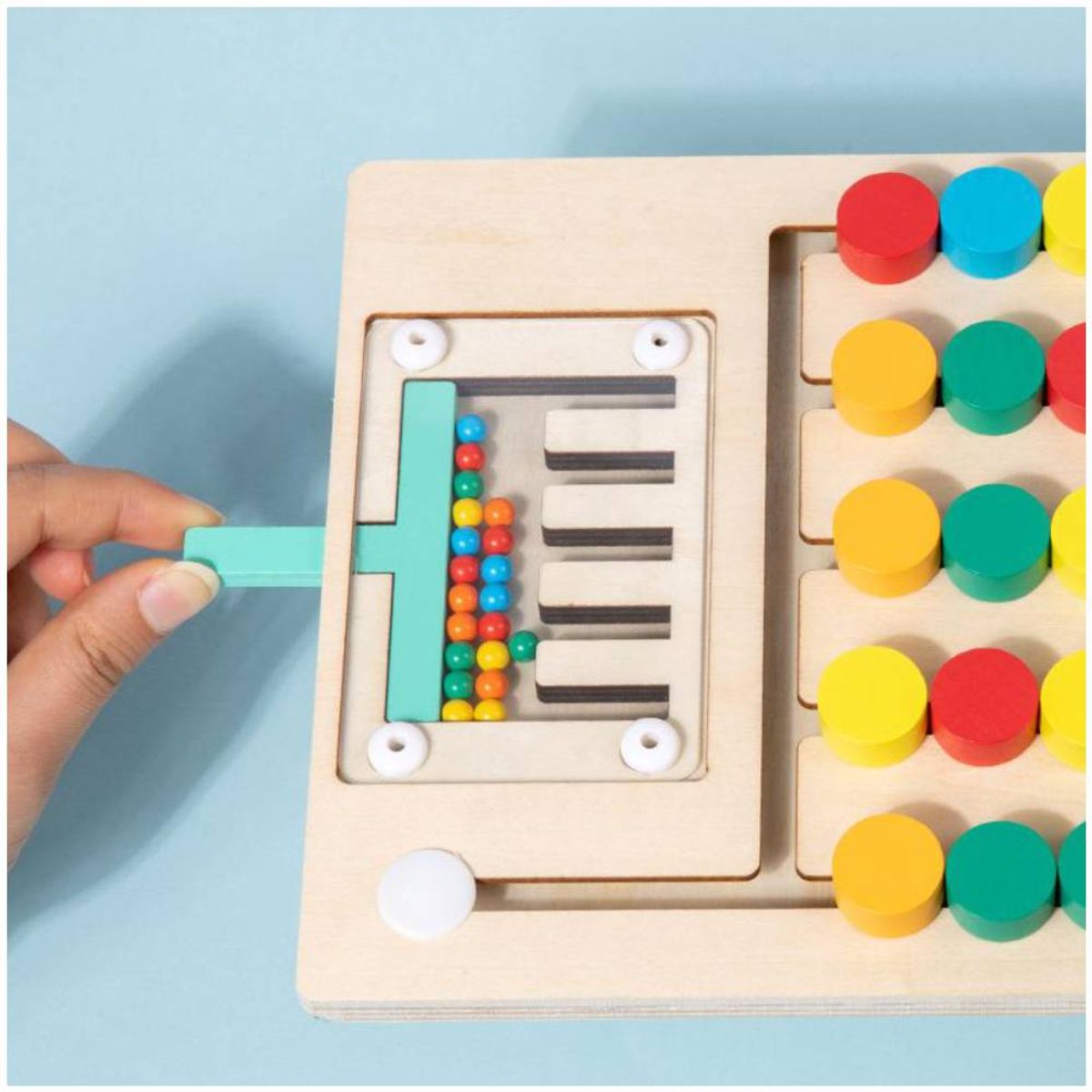 GENERICO - Juego Didáctico de Lógica Tablero de Madera con Combinación de Colores