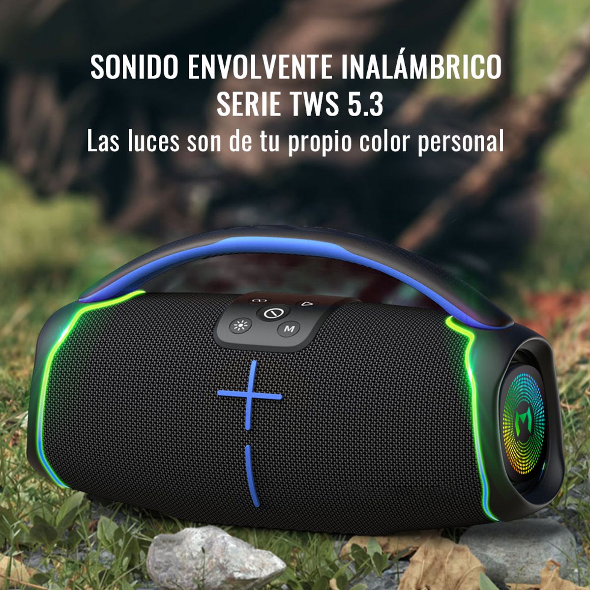 GENERAL - Miccell Parlante Bluetooth Portátil Resistente al Agua 50W Sonido Profesional