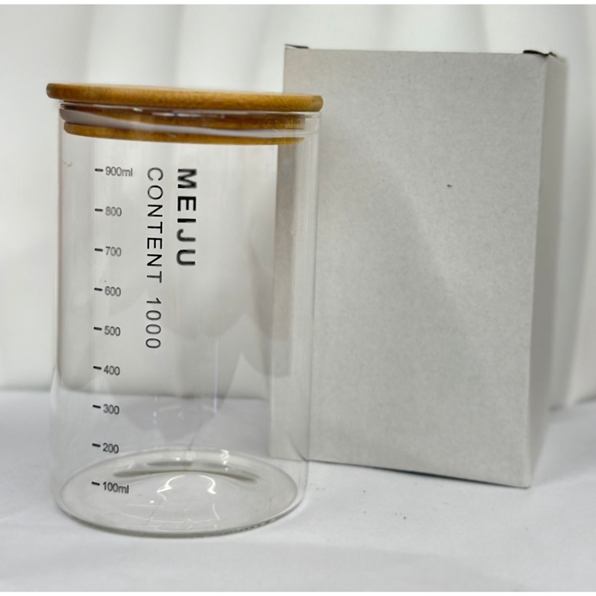 GENERICO - Frascos de Vidrio borosilicato Tapa bambú 1 litros