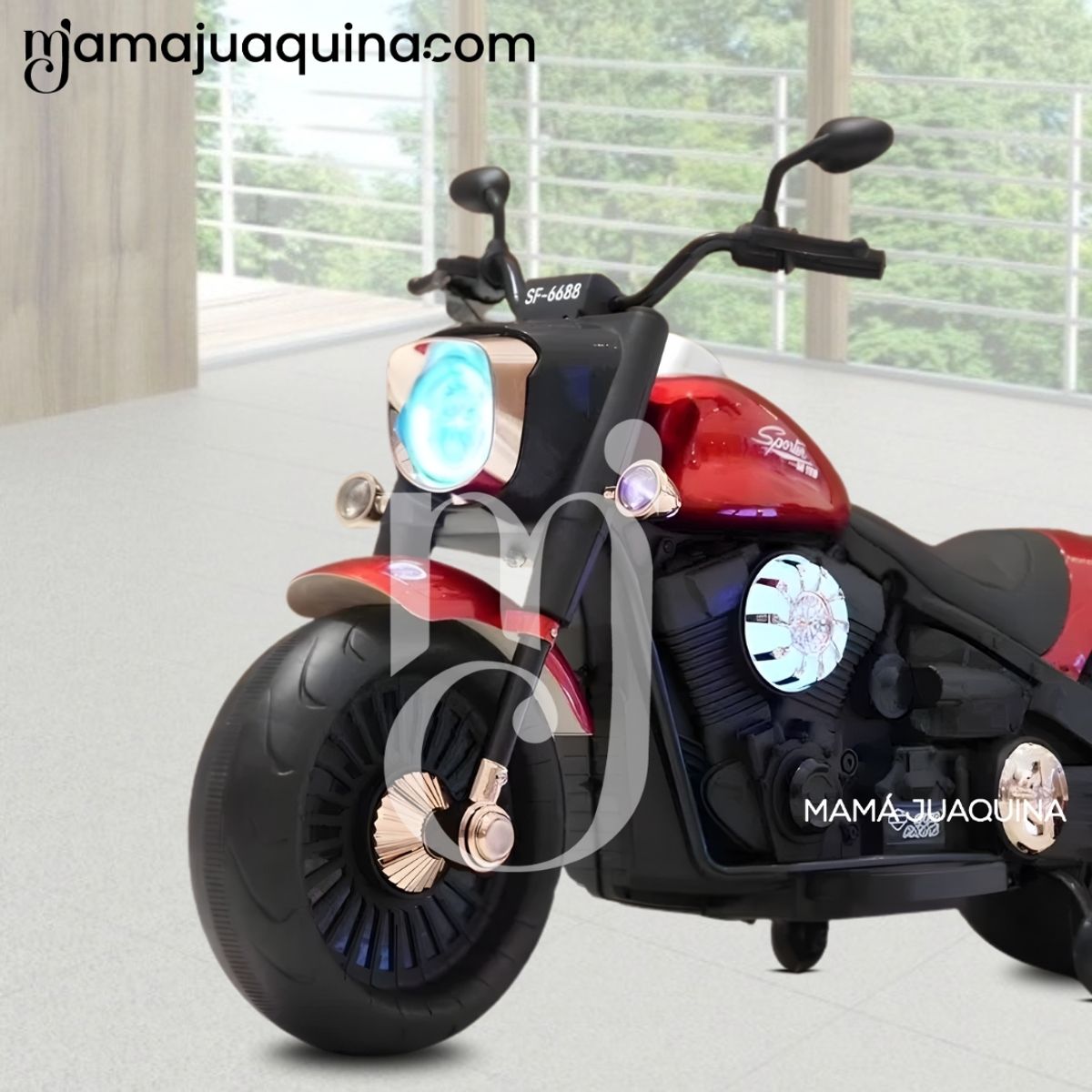 BEAUTIFUL - Moto a Batería Musical «FOCUS» Con Bluetooth Red