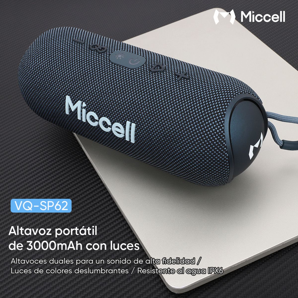 GENERAL - Miccell Parlante Bluetooth Portátil 20W con Subwoofer y Sonido Profesional