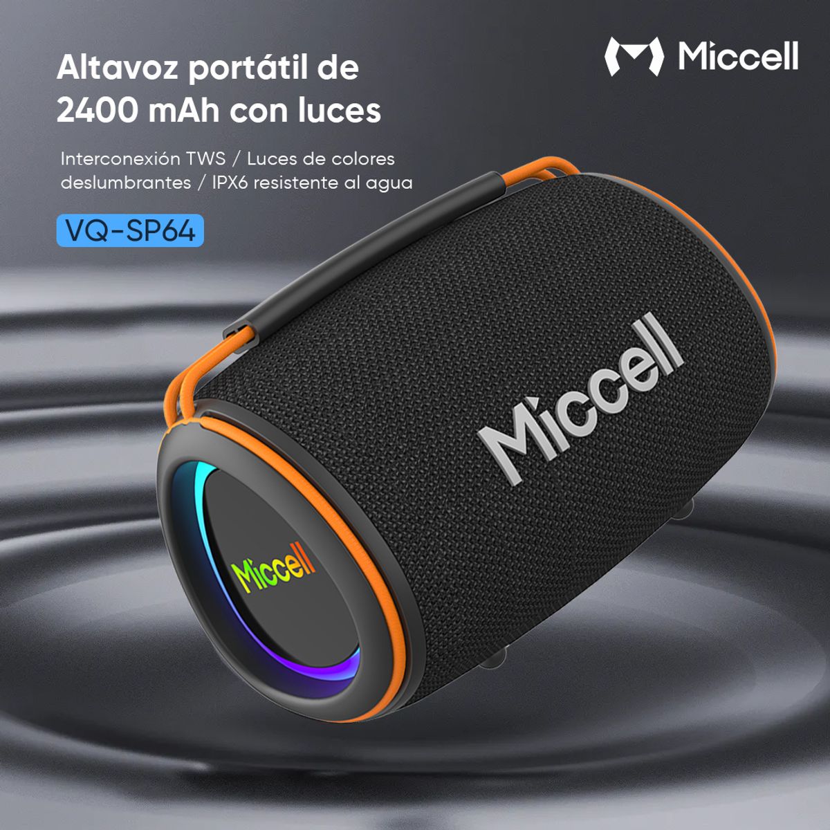 GENERAL - Miccell Parlante Portátil Bluetooth 20W con Sonido Estéreo y Conexión TWS