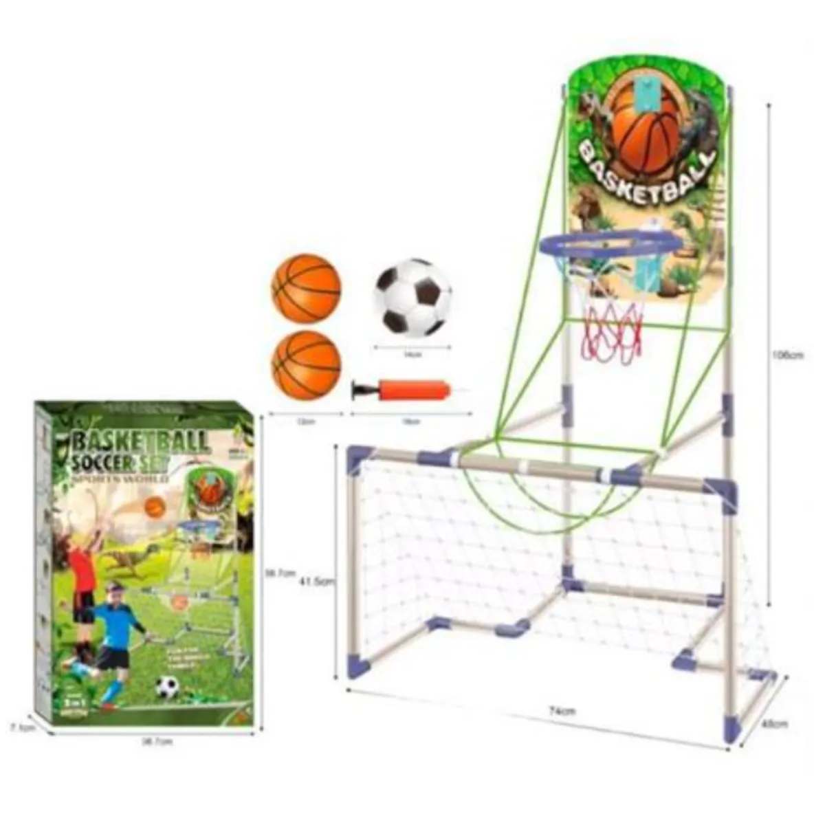 INSPIRA MARKET - Juego de Baloncesto Basket y Futbol 2 en 1