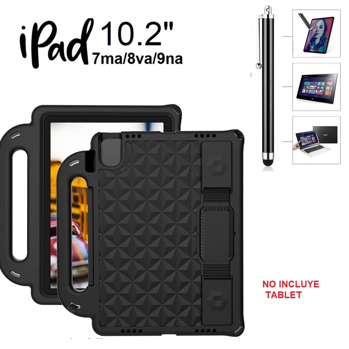 GENERICO - Case para Niños + Lapiz Tactil para iPad 10.2 7ma/8va/9na Funda Cover
