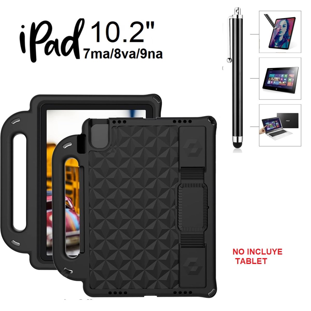 GENERICO - Case para Niños + Lapiz Tactil para iPad 10.2 7ma/8va/9na Funda Cover