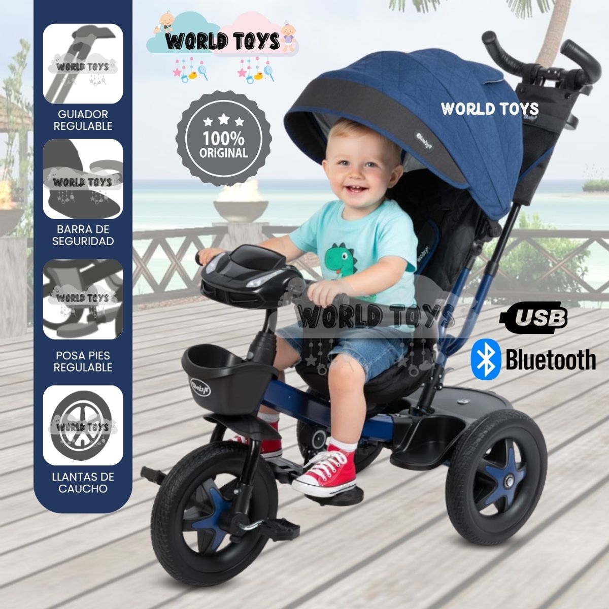 EBABY - Triciclo Guiador Giratorio «SALAN» Edición Limitada Blue
