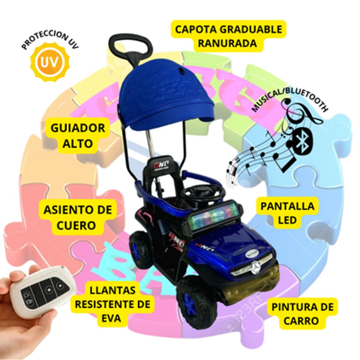EBABY - "MERCEDES"  CUATRIMOTO ELECTRICA PARA NIÑOS CON CONTROL REMOTO SG-370 - AZUL