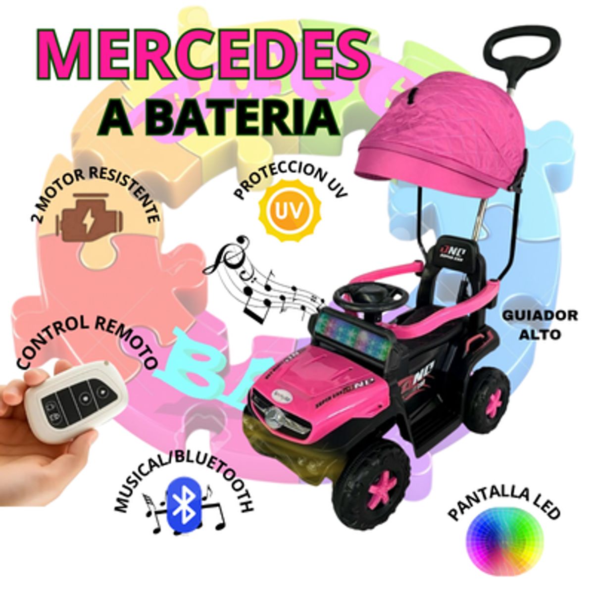 EBABY - MERCEDES CUATRIMOTO ELECTRICA PARA NIÑOS CON CONTROL REMOTO SG370 - ROSADO