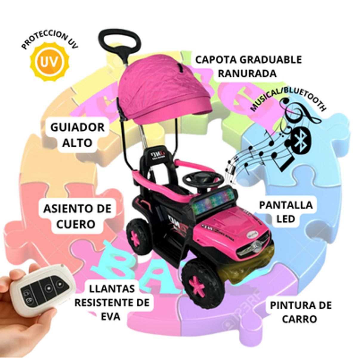 EBABY - MERCEDES CUATRIMOTO ELECTRICA PARA NIÑOS CON CONTROL REMOTO SG370 - ROSADO
