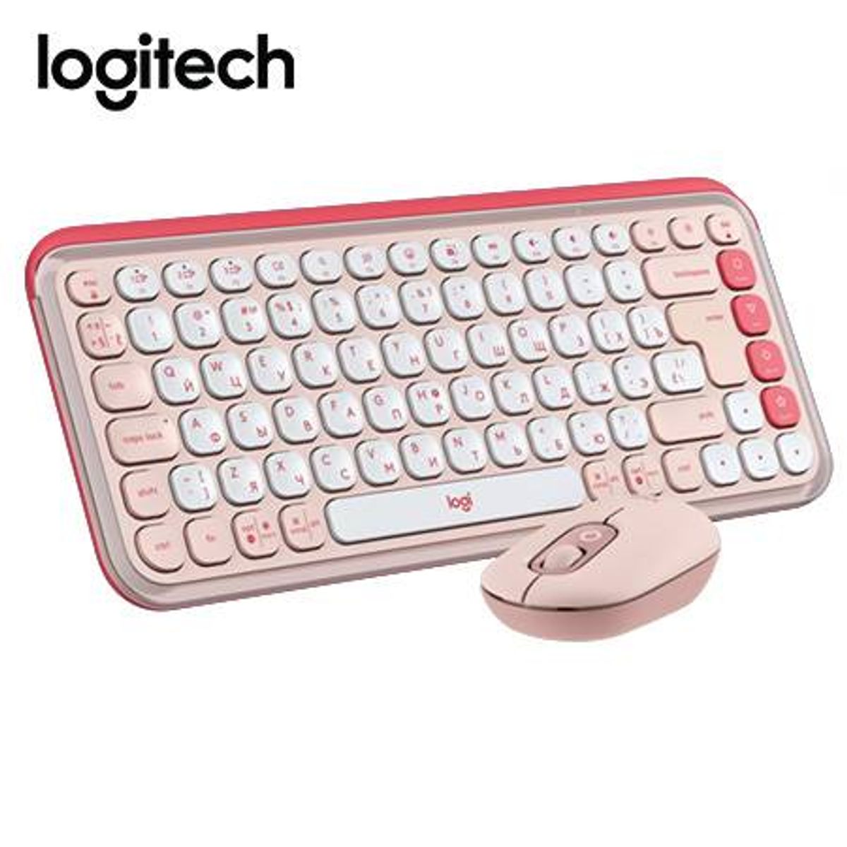 LOGITECH - TECLADO LOGITECH + MOUSE POP ICON BLUETOOTHWIRELESS SP  COPILOT ROSE 920-013053