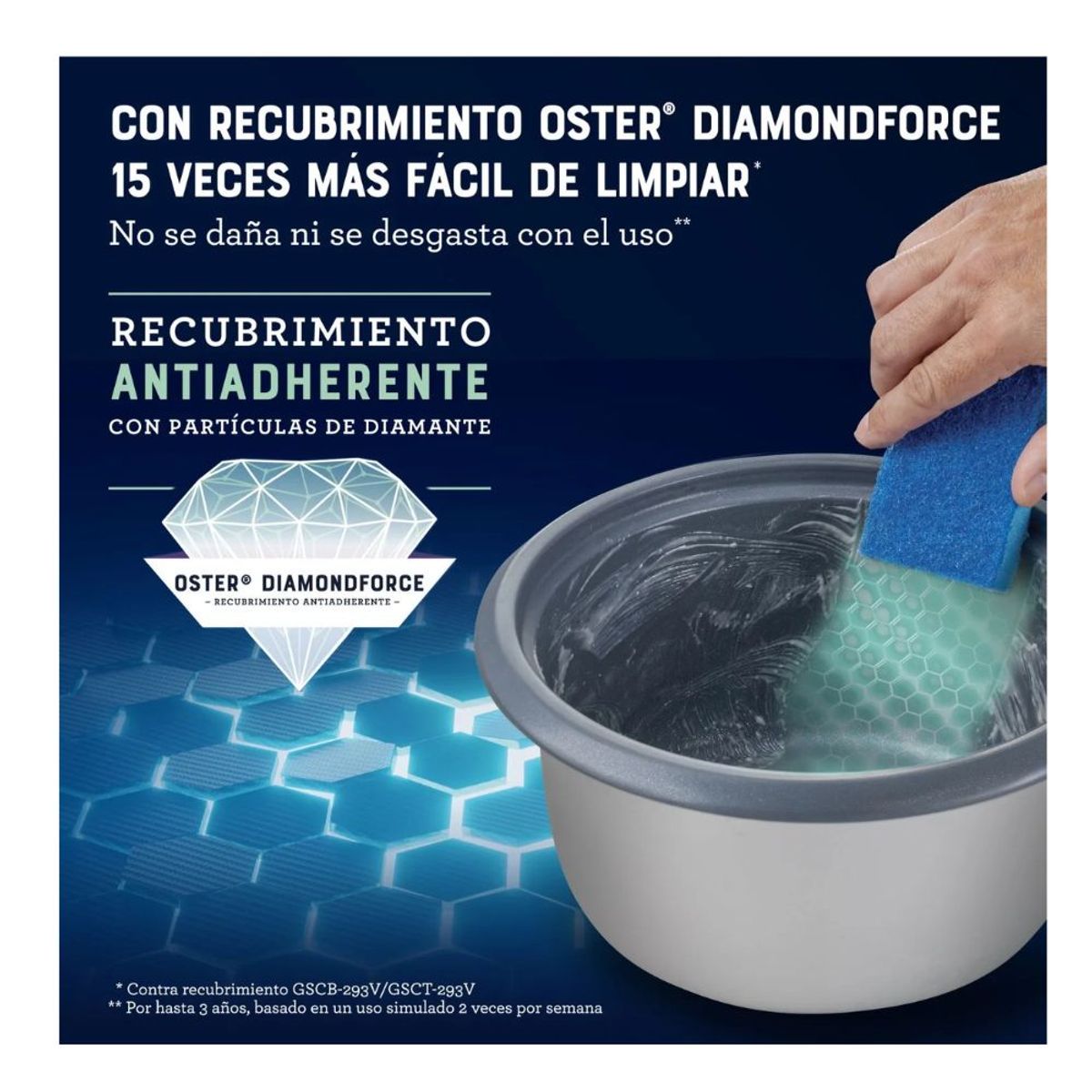 OSTER - Olla Arrocera OSTER 2.8L 3 en 1 CKSTRC15DFSKE DIAMOND FORCE