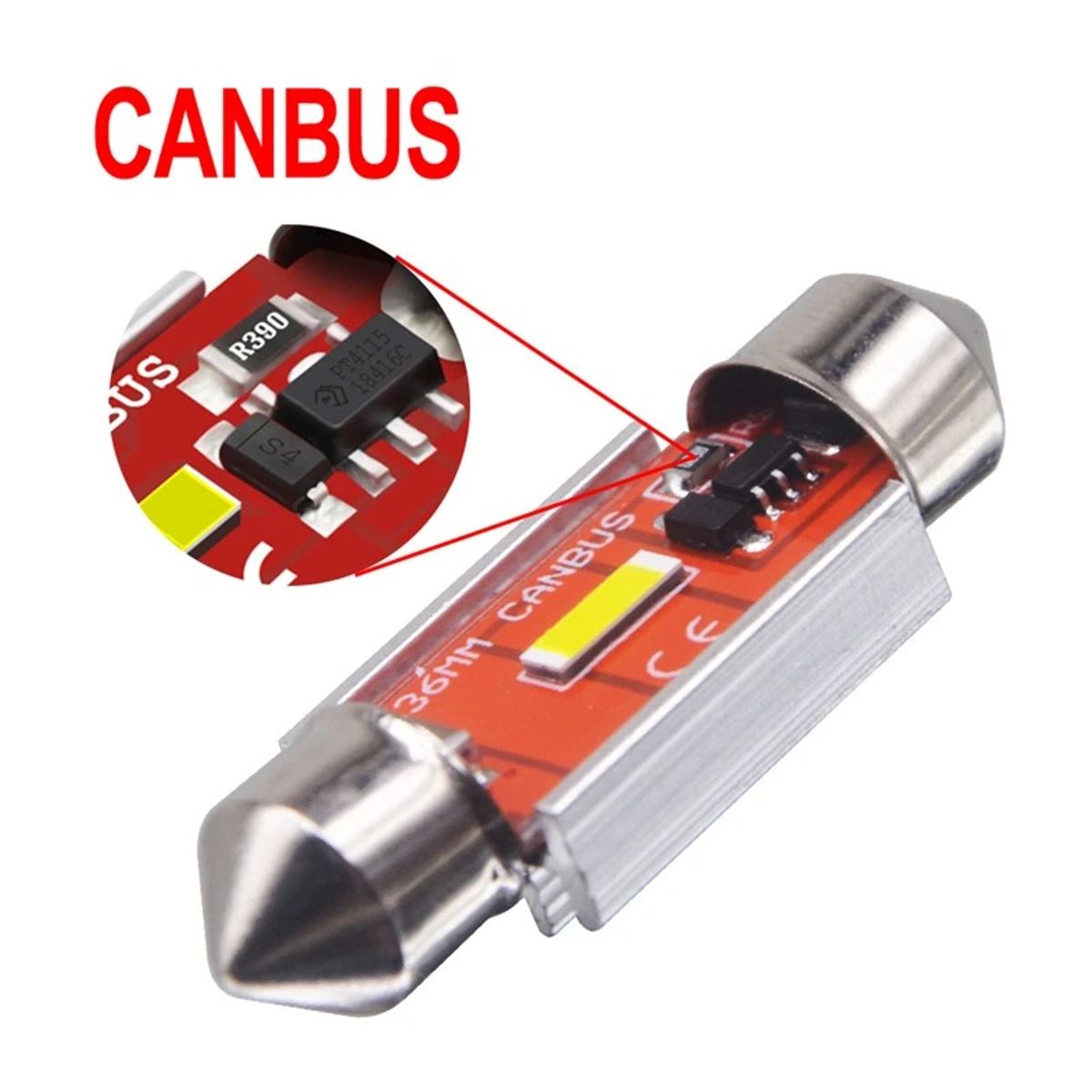 GENERICO - Luz Led Auto luz Interior 2 LedT10  31MM Cambus 12V