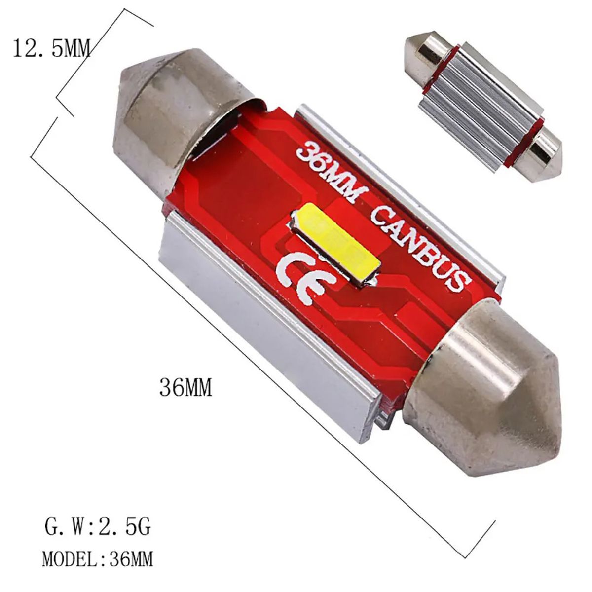 GENERICO - Luz Led Auto luz Interior 2 LedT10  31MM Cambus 12V