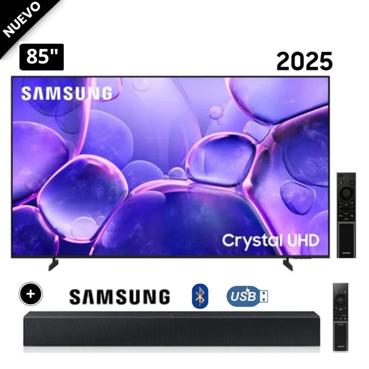 SAMSUNG - Televisor Samsung Smart TV 85 Crystal UHD 4K UN85U8000FGXPE + Soundbar HW-B400