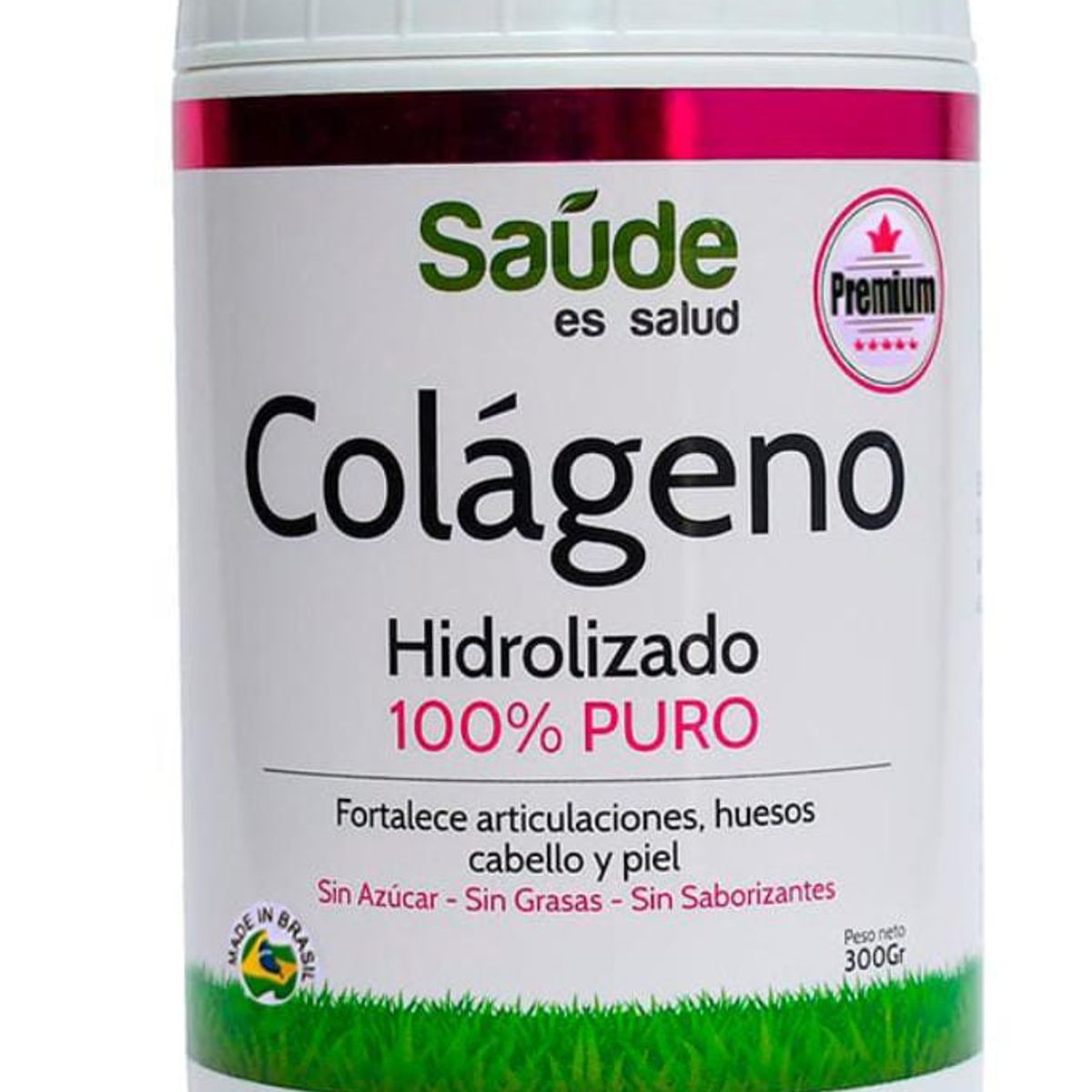 SAUDE - Colágeno Hidrolizado Saúde 100% Puro Articulaciones Piel Anti Edad Cabello Sin Azúcar 300gr