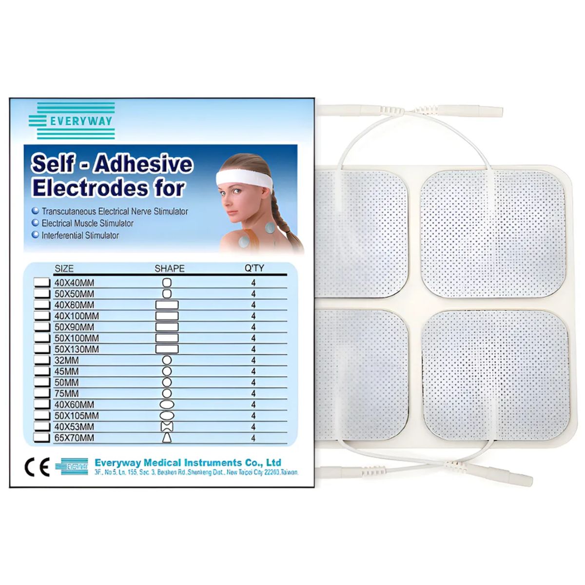 GENERICO - Electrodos Para Tens 7000 5 X 5 Cm X 4 Unidades Everyway