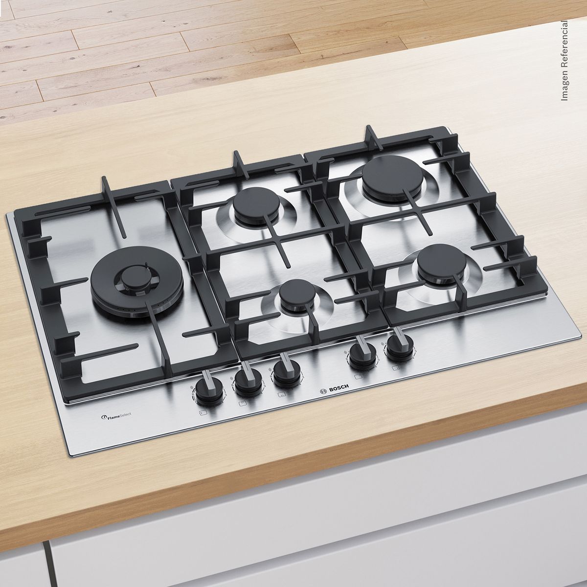 BOSCH - Encimera a Gas 75cm inox Serie 6  PCS7A5B90